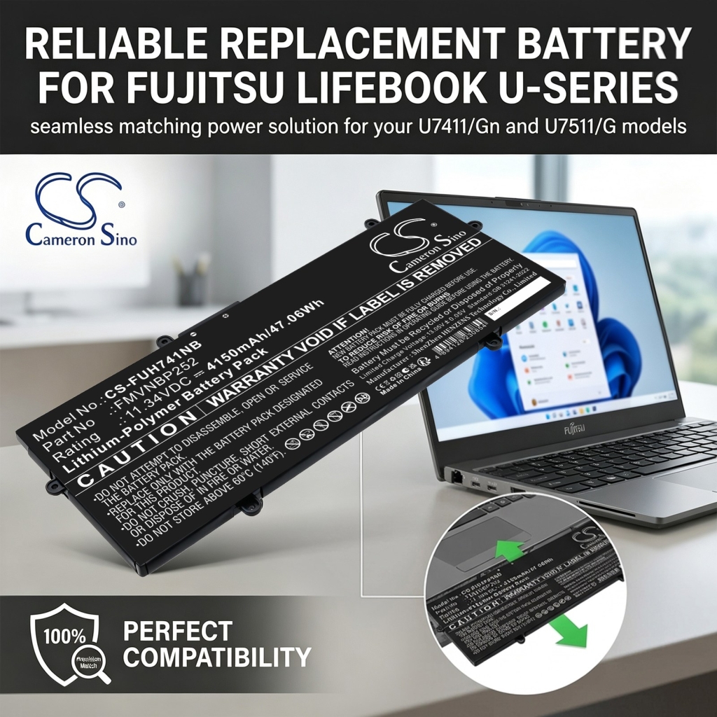 Batteries compatible avec Fujitsu LifeBook U7411/G U7511/G CS-FUH741NB