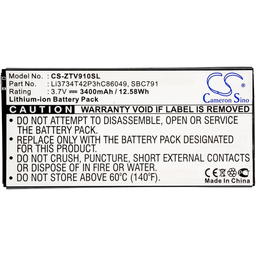 Tablet Battery ZTE CS-ZTV910SL