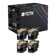 TCTK Cartouches d'encre LC22U lot de 4 Noir compatible avec Brother DCP-J 785 DW, pour MFC-J 985 DW