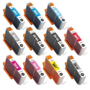 TCTK Cartouches d'encre PFI-300CO PFI-300C PFI-300GY PFI-300MBK PFI-300M PFI-300PBK PFI-300PC PFI-300PM PFI-300R PFI-300Y lot de 10 multicouleur compatible avec Canon imagePROGRAF PRO-300