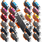 TCTK Cartouches d'encre PFI-300CO PFI-300C PFI-300GY PFI-300MBK PFI-300M PFI-300PBK PFI-300PC PFI-300PM PFI-300R PFI-300Y lot de 20 multicouleur (2x chacune) compatible avec Canon imagePROGRAF PRO-300