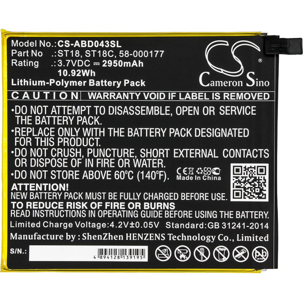 Tablette Batterie Amazon CS-ABD043SL