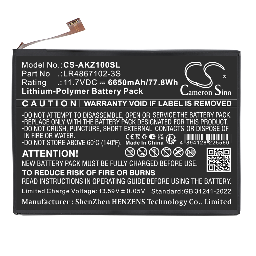 Batterie compatible avec Aokzoe CS-AKZ100SL