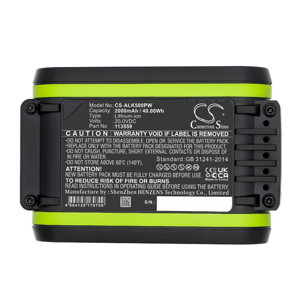 Batterie compatible avec Worx Al-ko Rockwell Pattfield CS-ALK500PW