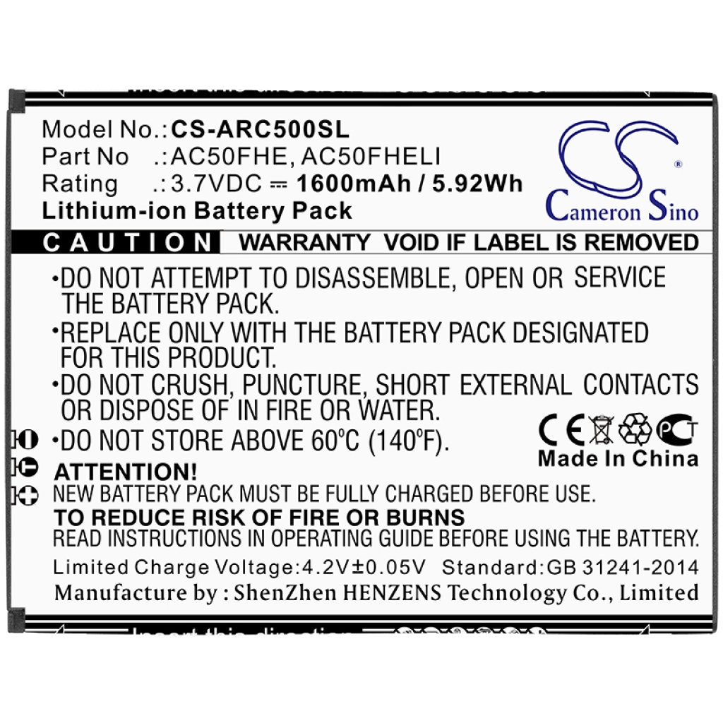 Batterie de téléphone portable Archos CS-ARC500SL