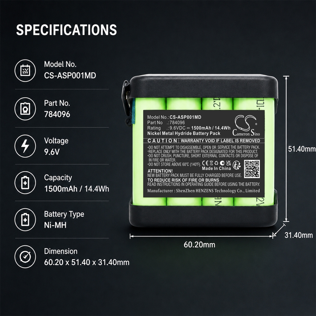 Batterie compatible avec Ascor CS-ASP001MD