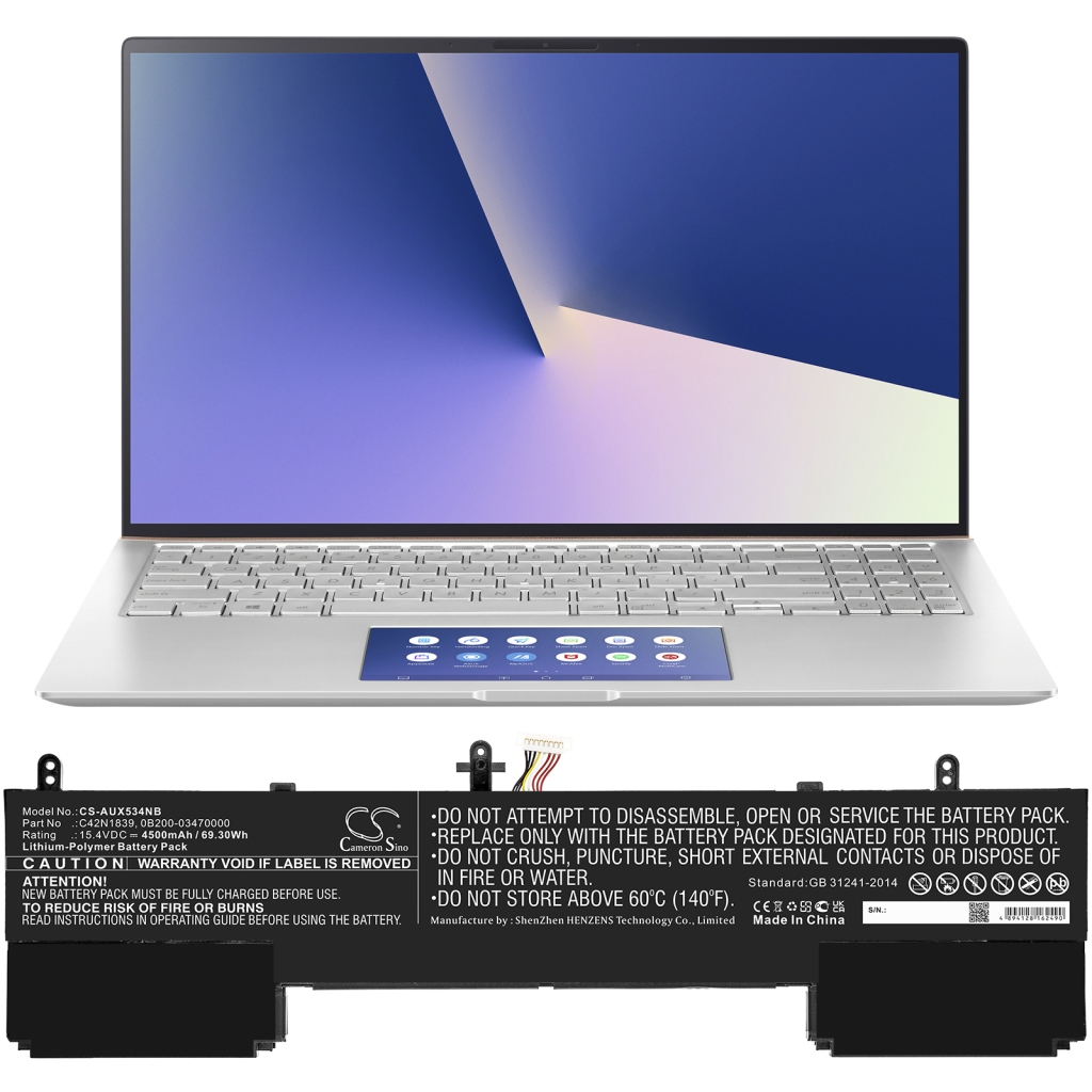 Remplacement de batterie compatible pour Asus 0B200-03470000,C42N1839