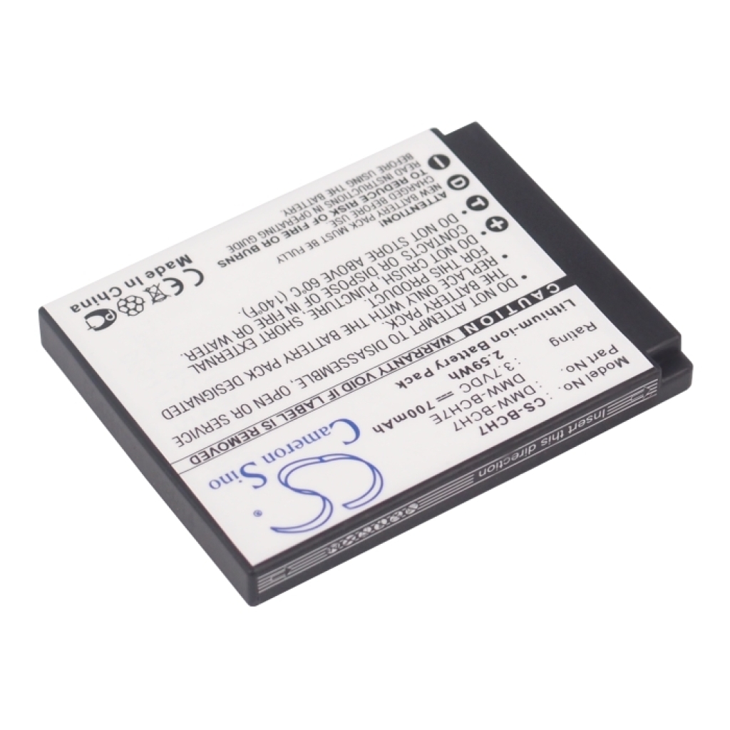 Reverse angled view of CS-BCH7 white label battery