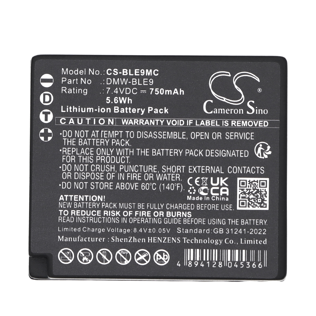 Battery for Panasonic Lumix DMC-DMC-S6K