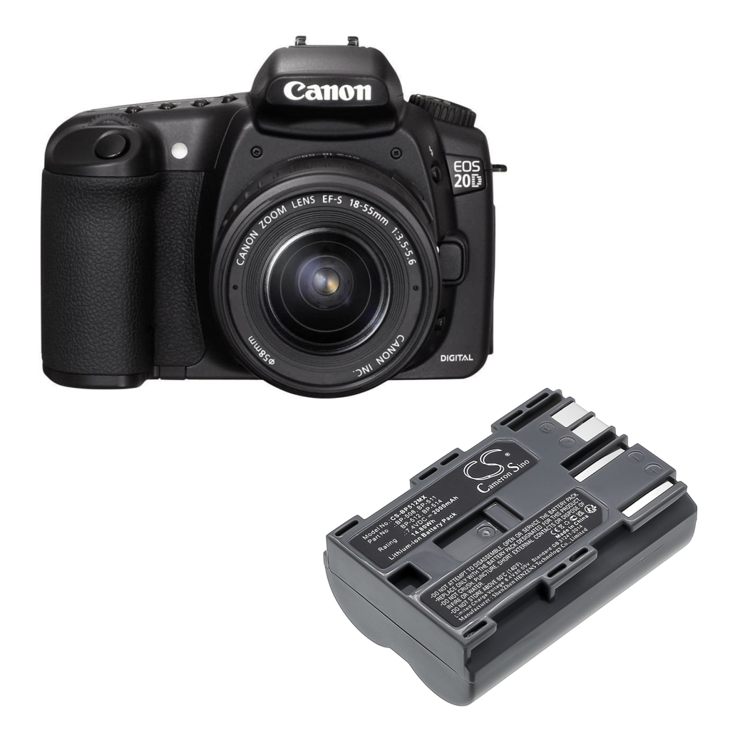 Remplacement de batterie compatible pour Canon BP-508,BP-511,BP-511A,BP-512,BP-514
