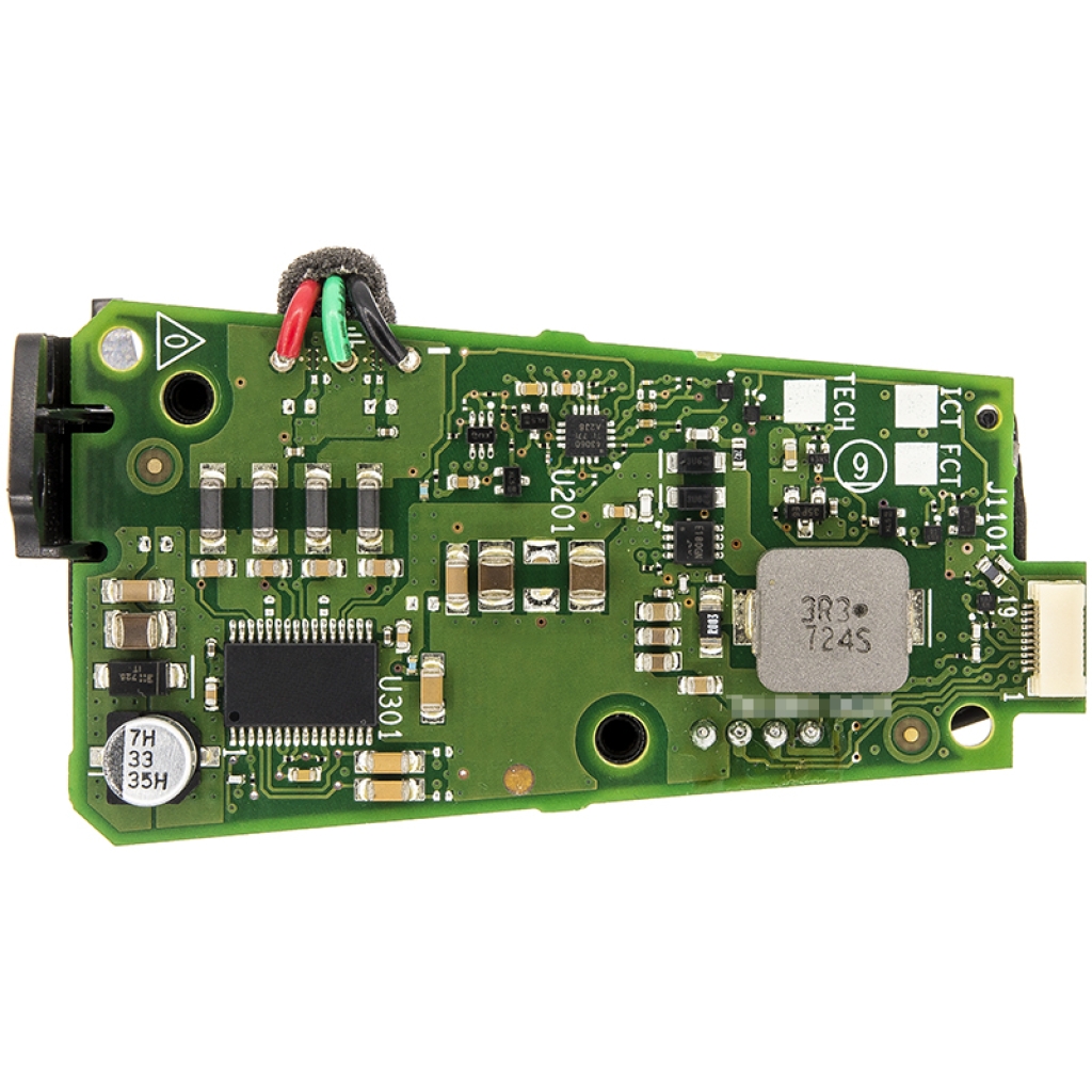 Gros plan du circuit imprimé avec composants SMD du bloc-batterie