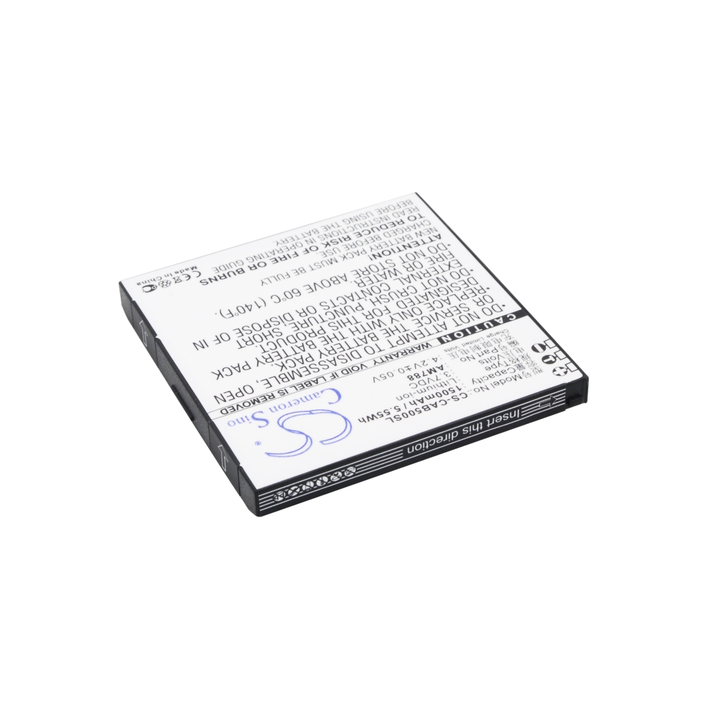 Face arrière de la batterie CS-CAB500SL avec texte chinois et étiquette retournée
