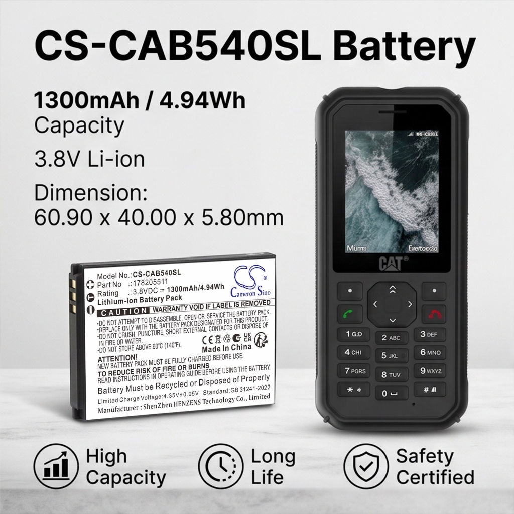 Batteries compatible with CAT B40 B40 CS-CAB540SL