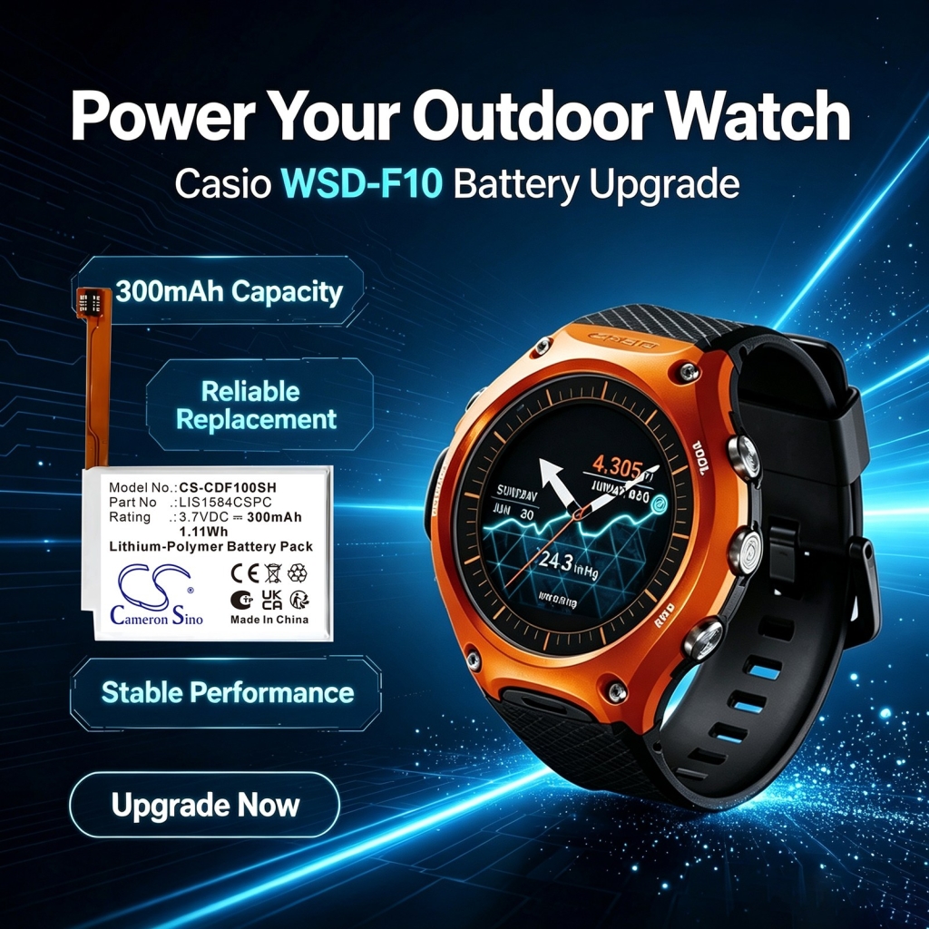 Batteries compatible avec Casio Smart Outdoor Watch CS-CDF100SH