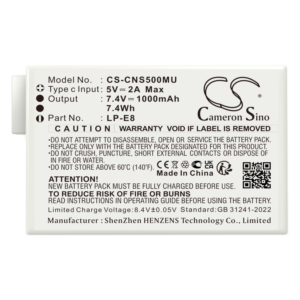 Batterie de l'appareil photo Canon CS-CNS500MU
