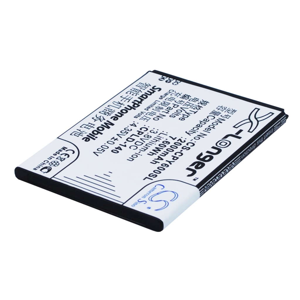 Batterie Cameron Sino CS-CPY600SL, étiquette arrière 2000mAh 3,8V