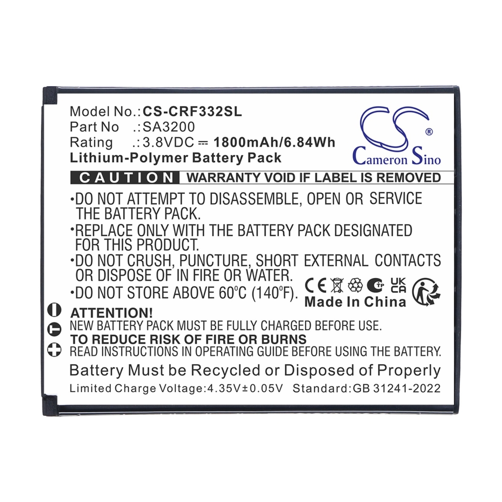 Batteries compatible avec Consumer Cellular Iris Flip CS-CRF332SL