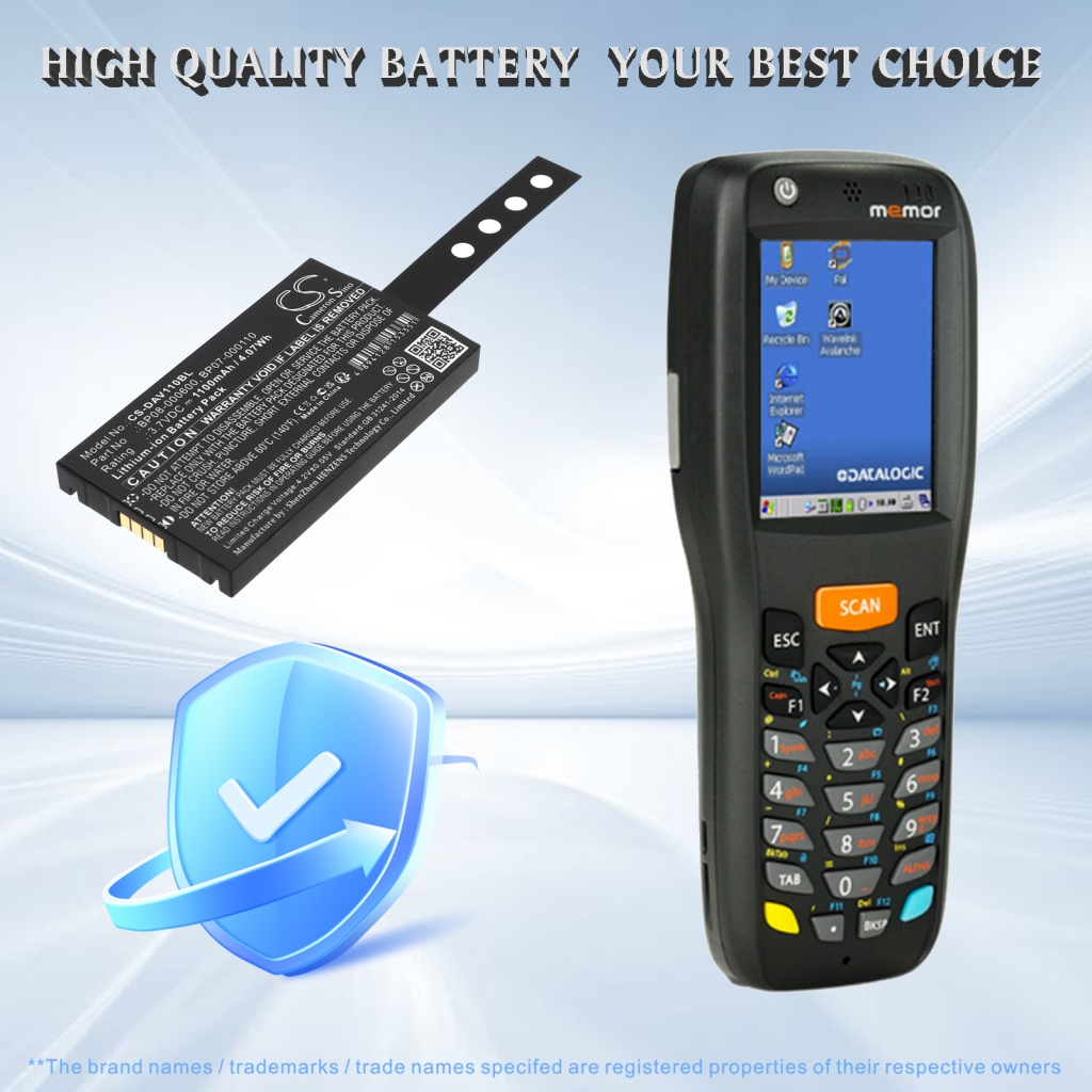Batterie compatible avec Datalogic CS-DAV110BL
