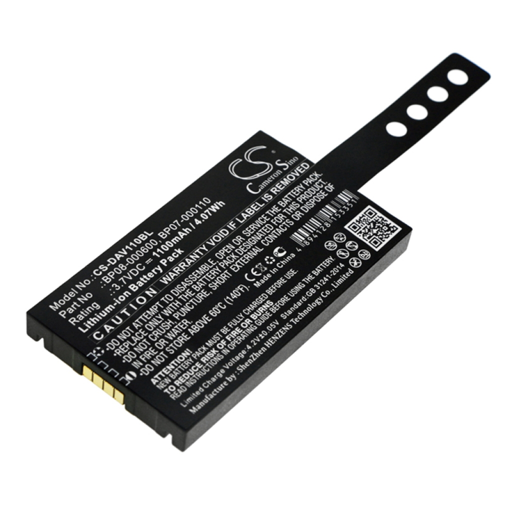 Remplacement de batterie compatible pour Datalogic 94ACC0083,BP07-000110,BP08-00011A