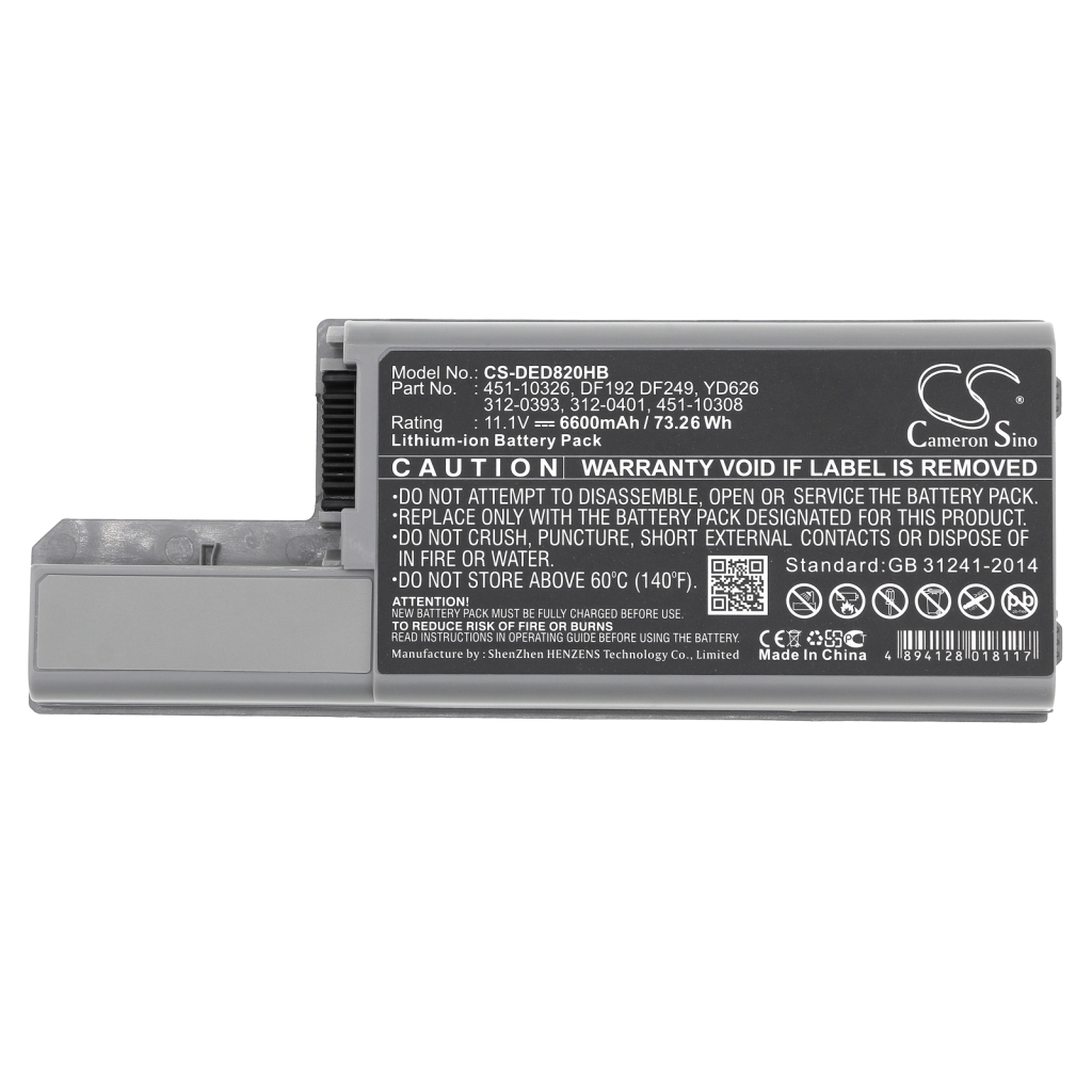 Batterie pour ordinateur portable DELL CS-DED820HB