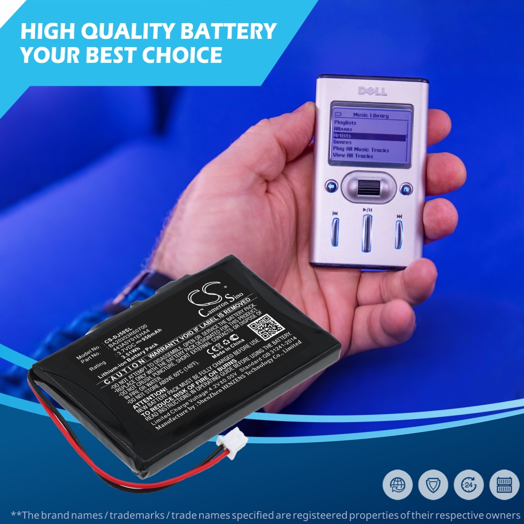 Batterie compatible avec DELL CS-DJ50SL