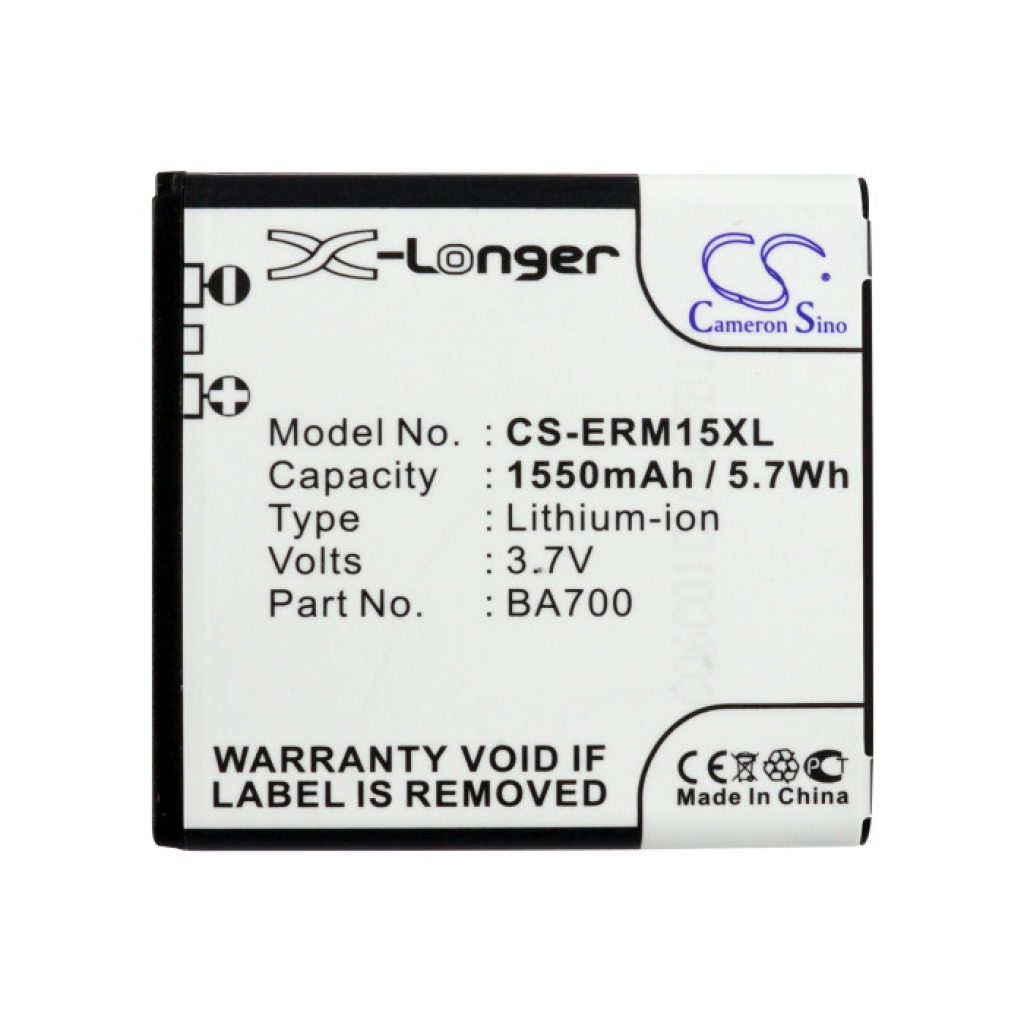 Batterie compatible avec Sony Ericsson NTT Docomo CS-ERM15XL