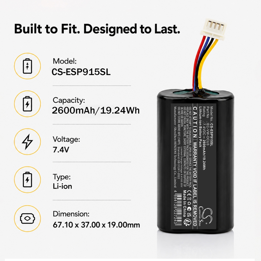 Batterie compatible avec Volkswagen Audi Seat Skoda CS-ESP915SL