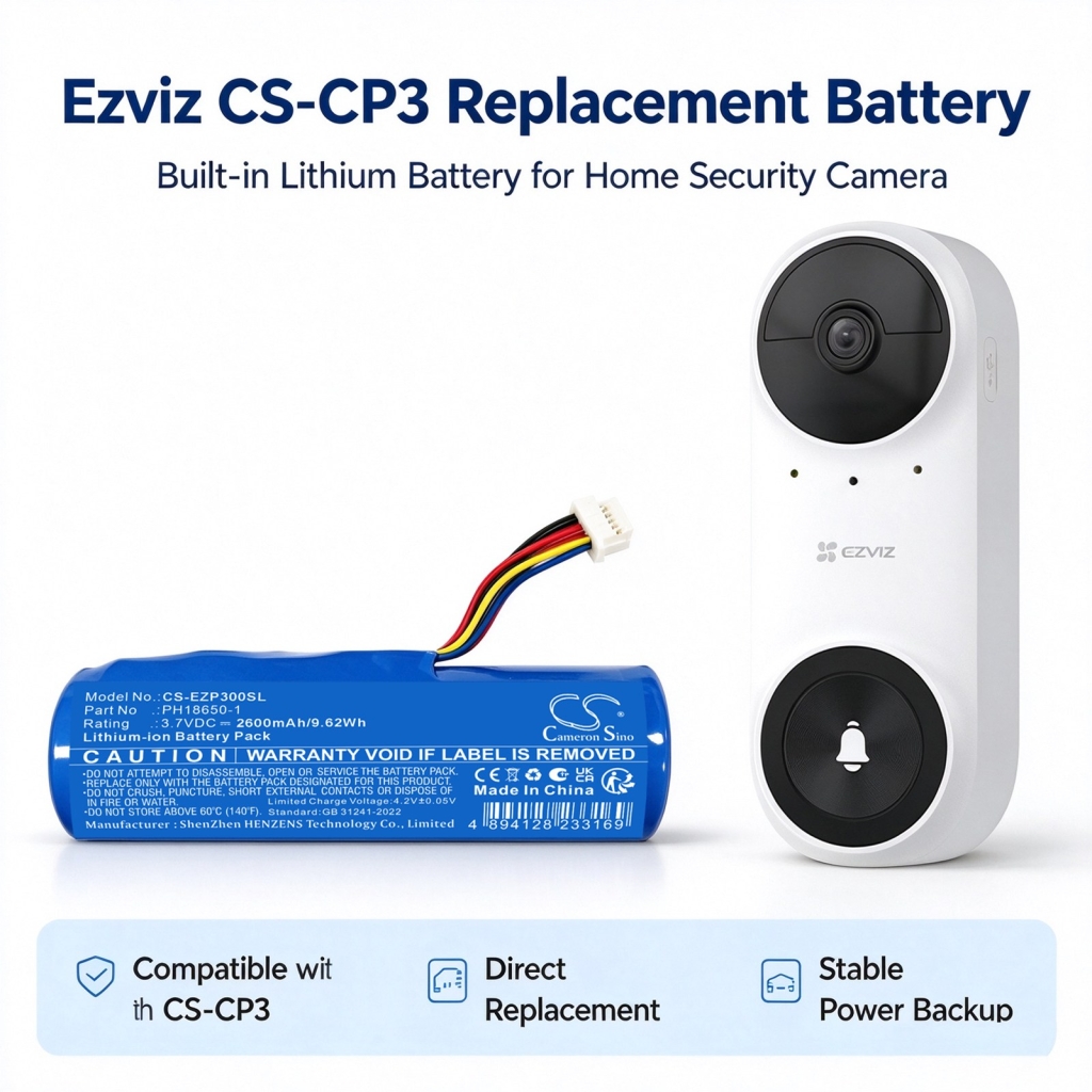 Batteries compatible avec Ezviz CS-CP3 CS-CP3 CS-EZP300SL