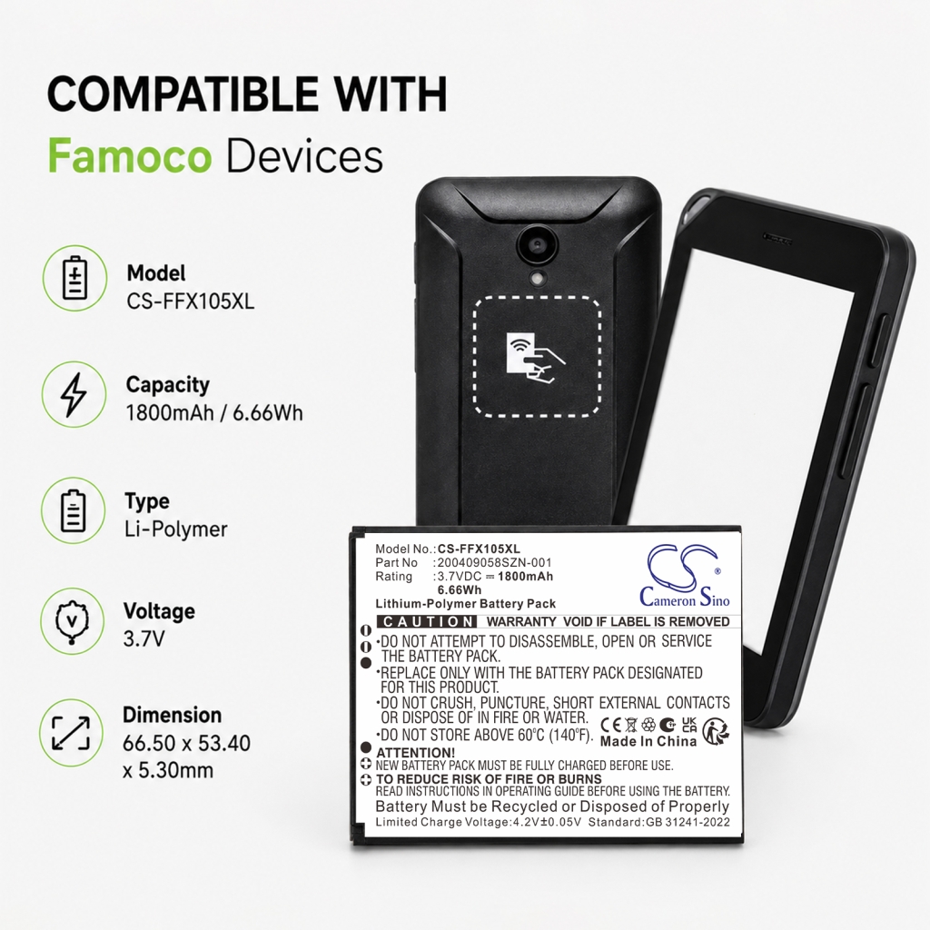 Batterie compatible avec Famoco CS-FFX105XL