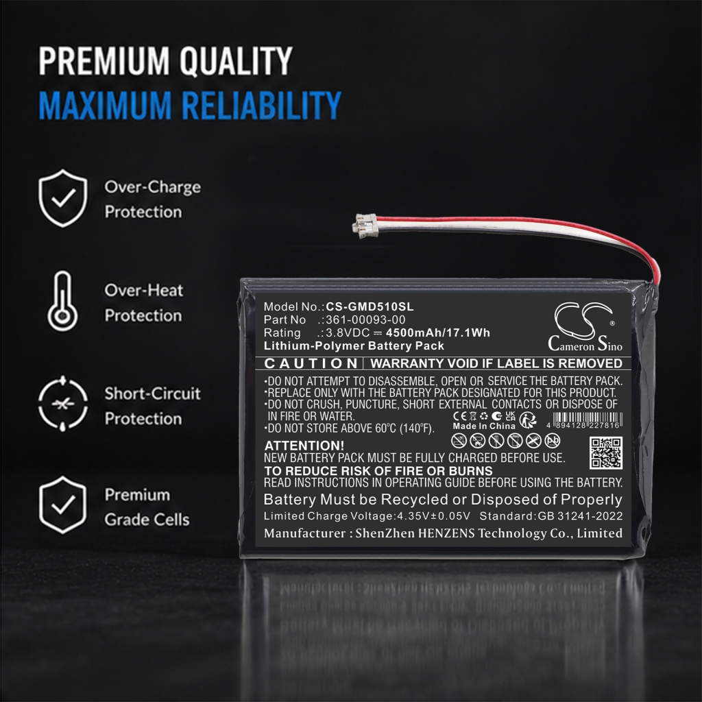 Batterie compatible avec Garmin CS-GMD510SL
