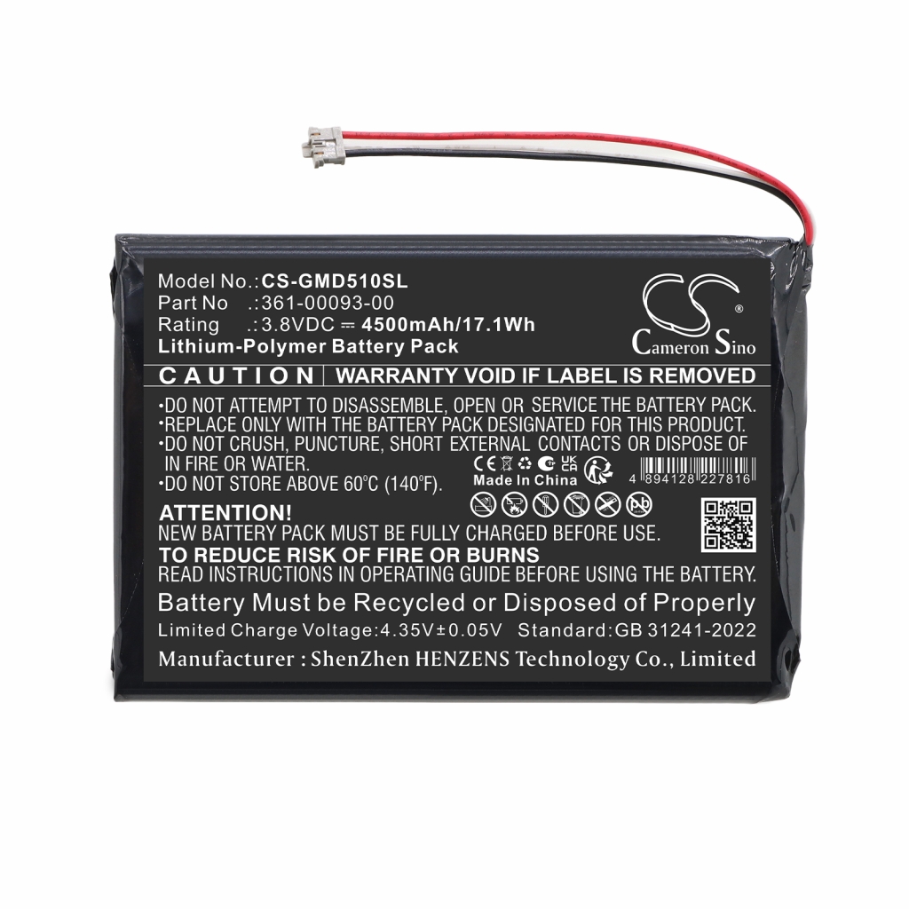 Batterie compatible avec Garmin CS-GMD510SL