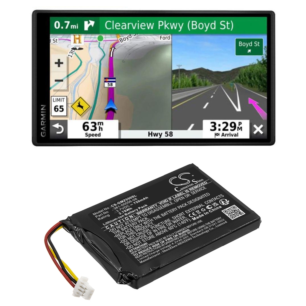 GPS, Batterie de navigation Garmin CS-GMZ550SL