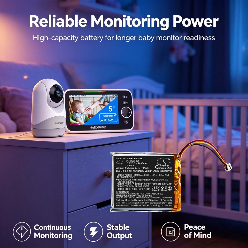 Batterie compatible avec Hellobaby CS-HLB625SL