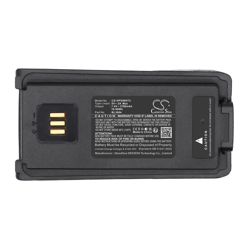 Batterie compatible avec Hytera CS-HPD985TC