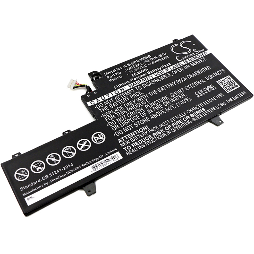 Remplacement de batterie compatible pour HP 0M03XL,1GY29PA,1GY30PA,1GY31PA,863167-171...