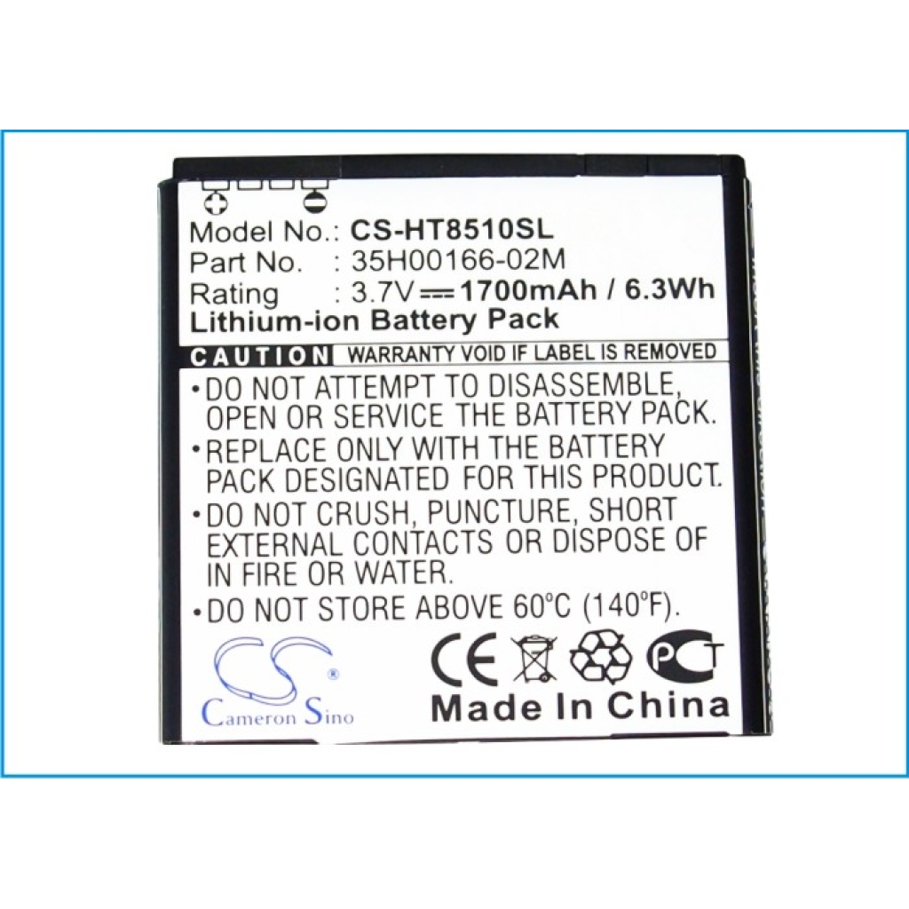 Batterie compatible avec HTC T-Mobile CS-HT8510SL