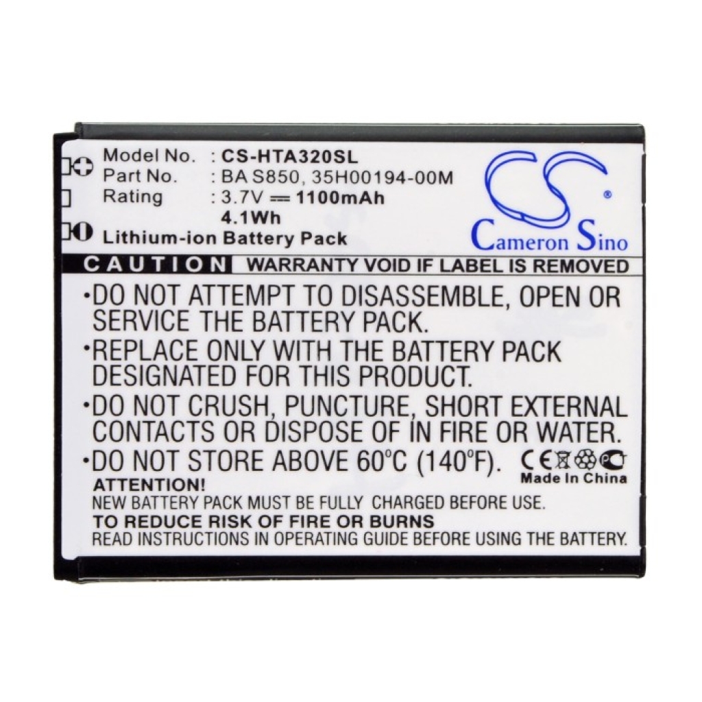 Batterie de téléphone portable HTC CS-HTA320SL