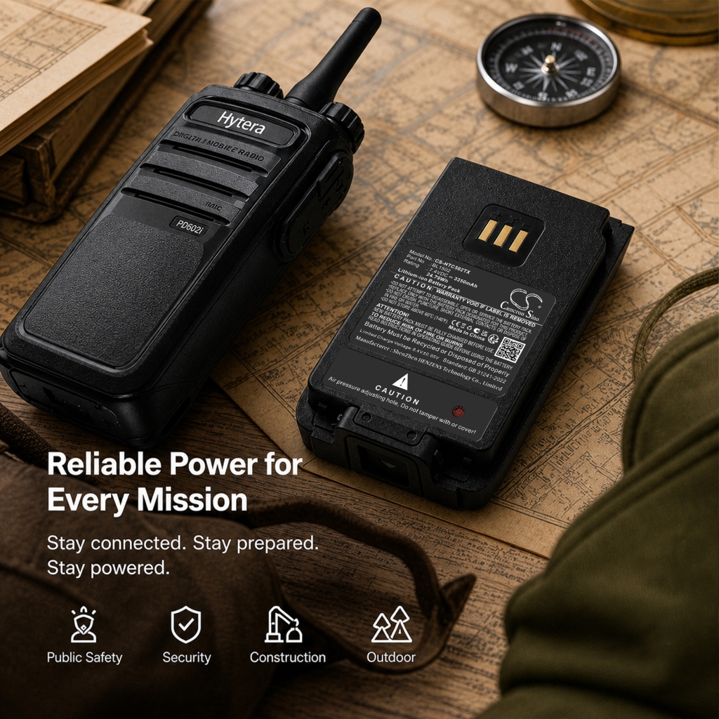 Batterie compatible avec HYT Hytera CS-HTC502TX