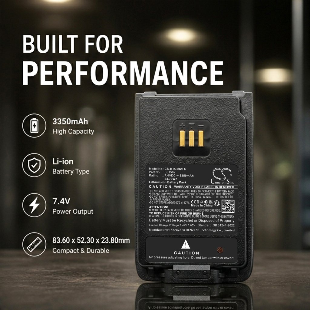 Batterie compatible avec HYT Hytera CS-HTC502TX