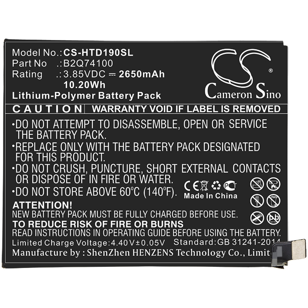 Batterie de téléphone portable HTC CS-HTD190SL