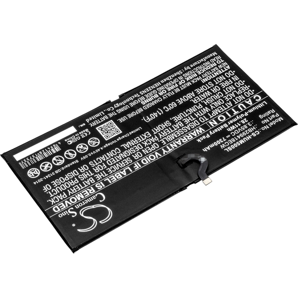Remplacement de batterie compatible pour Huawei HB299418ECW