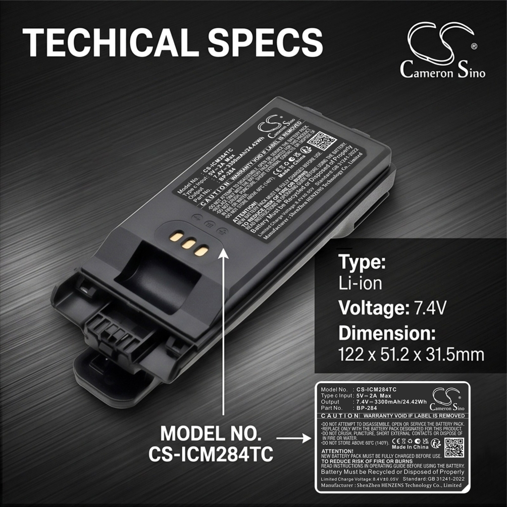 Batterie compatible avec Icom CS-ICM284TC