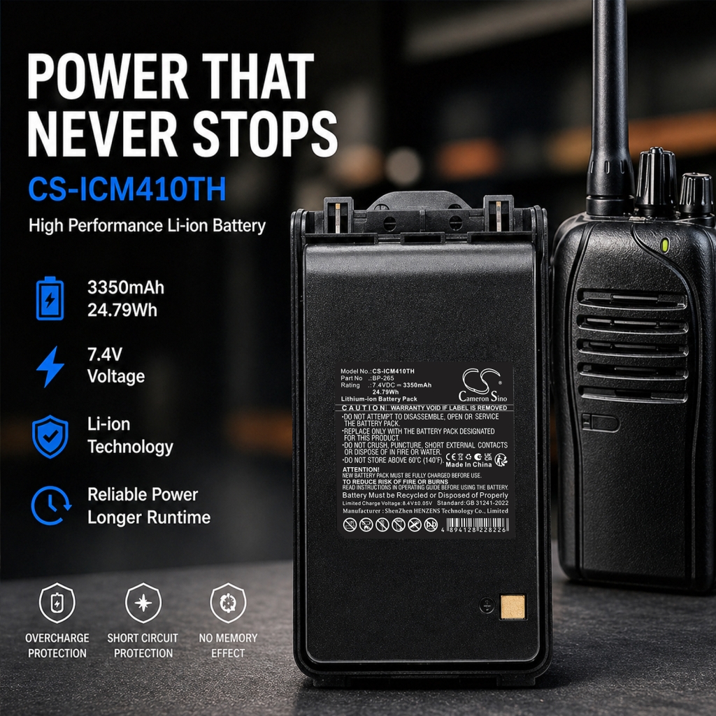 Batterie compatible avec Icom CS-ICM410TH