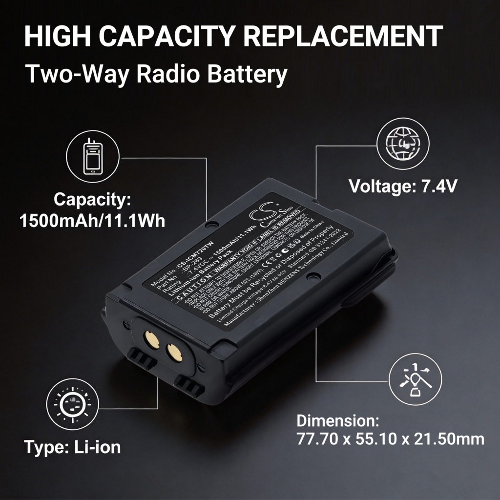 Battery for Icom IC-M72J