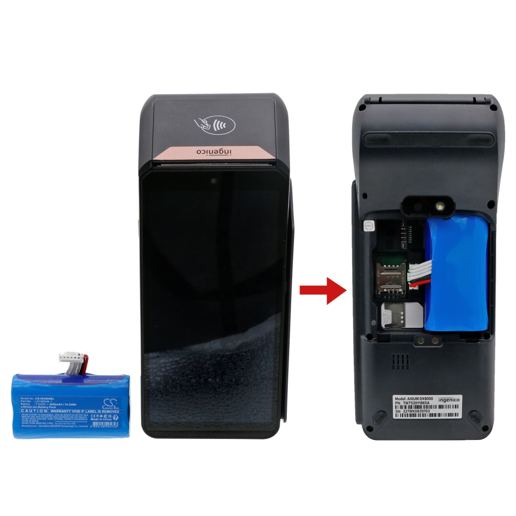 Terminal de paiement Batterie Ingenico Landi A8s