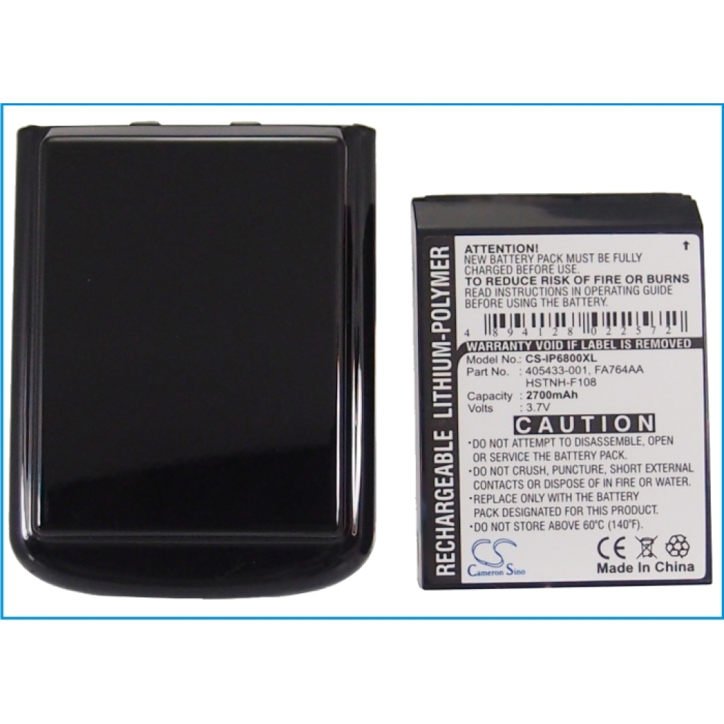 Batteries compatible avec HP iPAQ hw6800 rw6800 rw6815 CS-IP6800XL