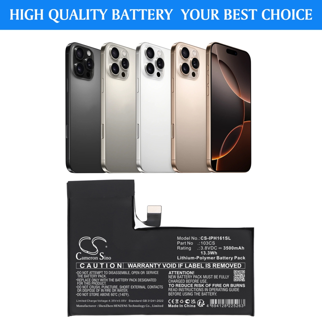 Batterie de téléphone portable Apple CS-IPH161SL