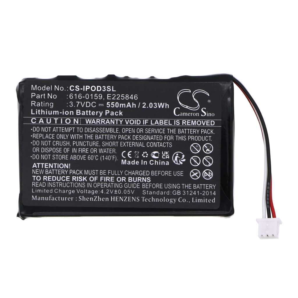 MP3, MP4, MP4, PMP Batterie Apple CS-IPOD3SL