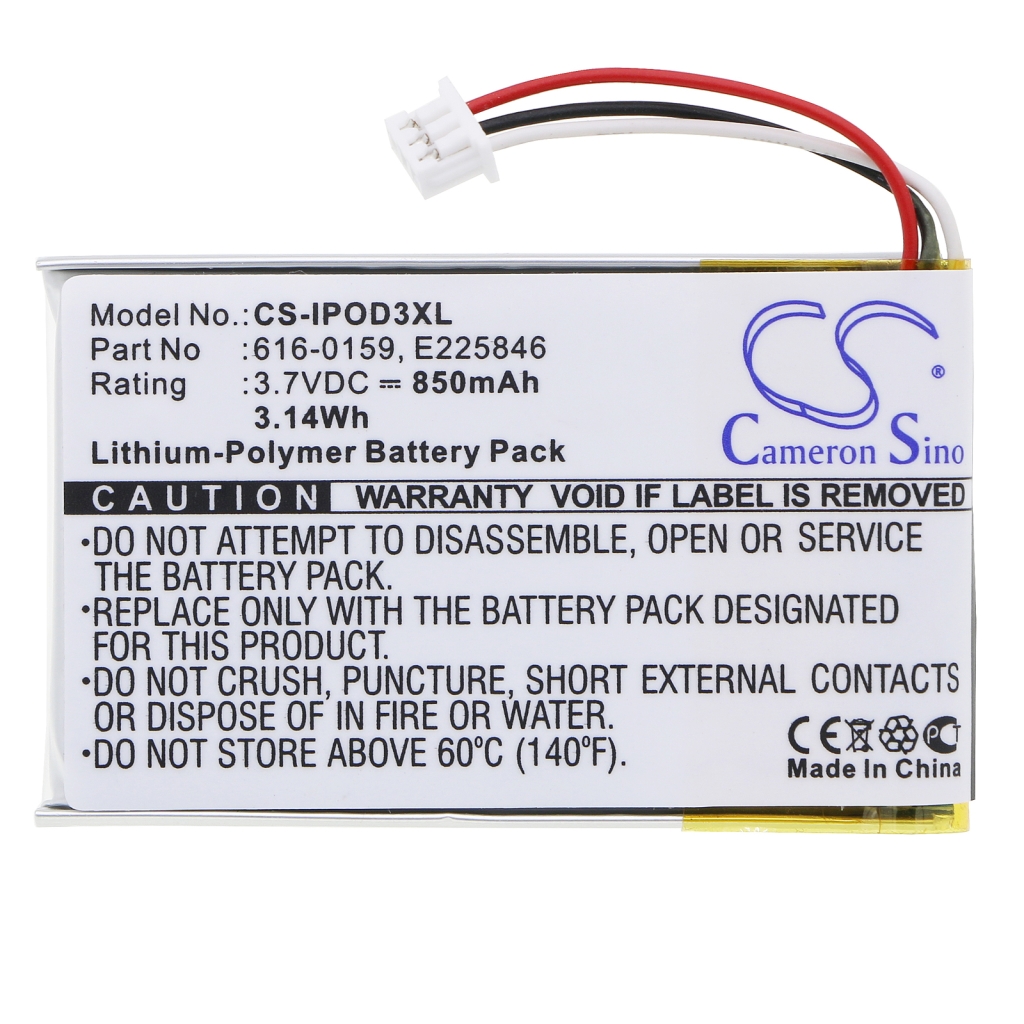 MP3, MP4, MP4, PMP Batterie Apple CS-IPOD3XL
