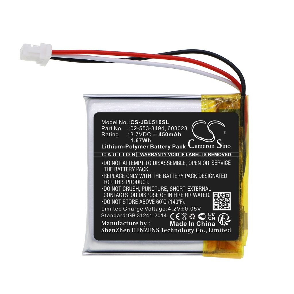 Batterie de casque d'écoute sans fil Jbl CS-JBL510SL